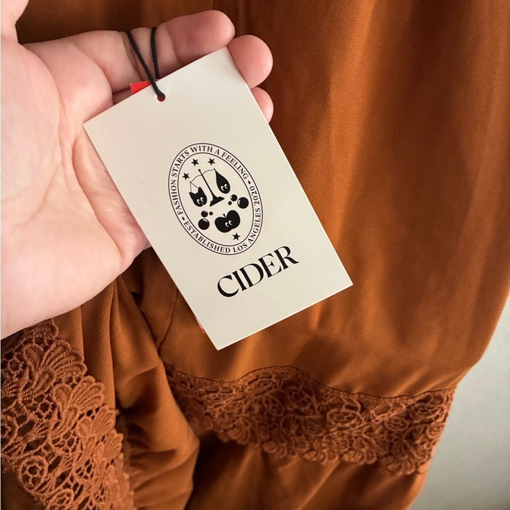 🆕Cider Rust Lace Trim Tiered Cami Maxi Dress M🆕 - Picture 16 of 16